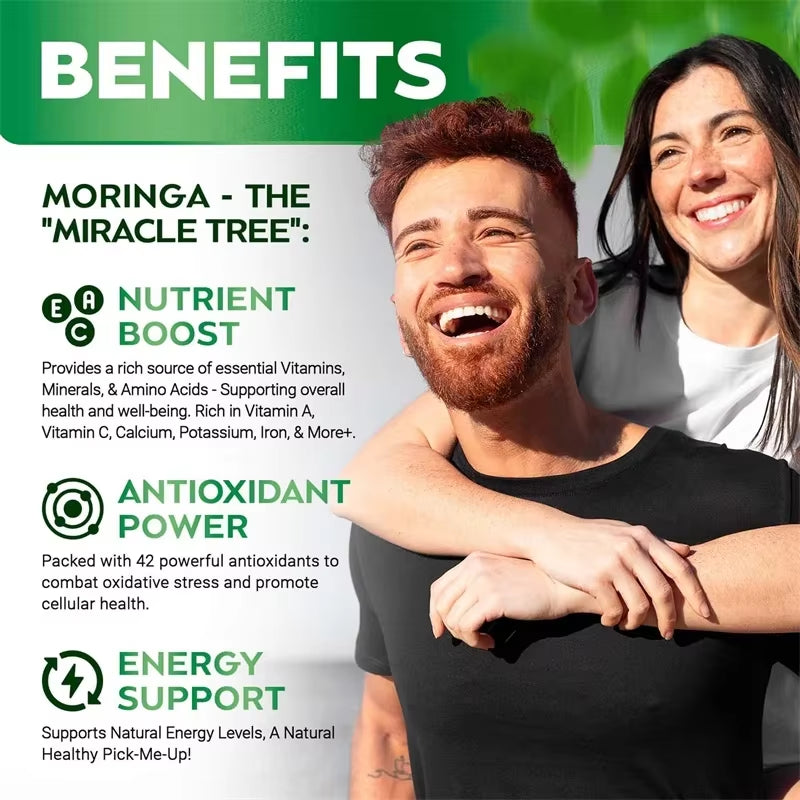 Moringa Capsules - Promote Bone, Joint, Immune Health | Enhance Energy, Endurance, Concentration