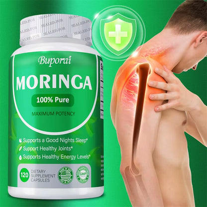 Moringa Capsules - Promote Bone, Joint, Immune Health | Enhance Energy, Endurance, Concentration