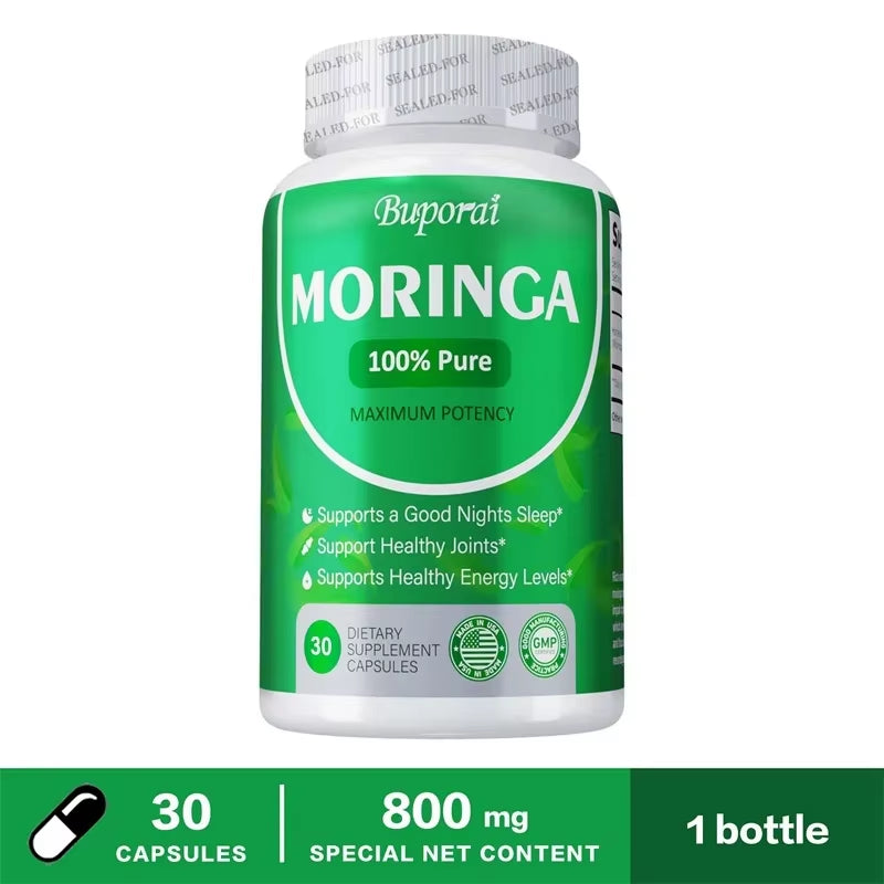 Moringa Capsules - Promote Bone, Joint, Immune Health | Enhance Energy, Endurance, Concentration