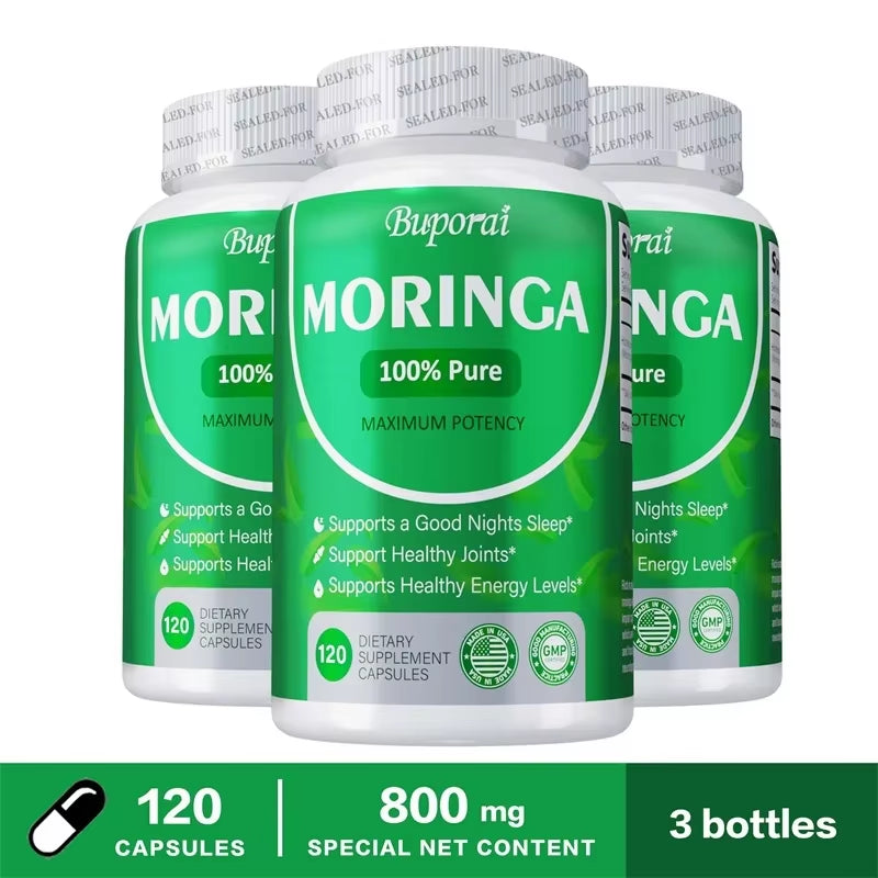 Moringa Capsules - Promote Bone, Joint, Immune Health | Enhance Energy, Endurance, Concentration