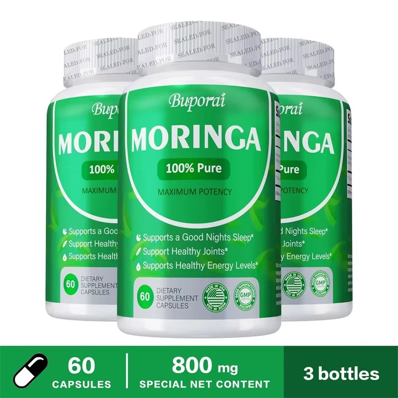 Moringa Capsules - Promote Bone, Joint, Immune Health | Enhance Energy, Endurance, Concentration